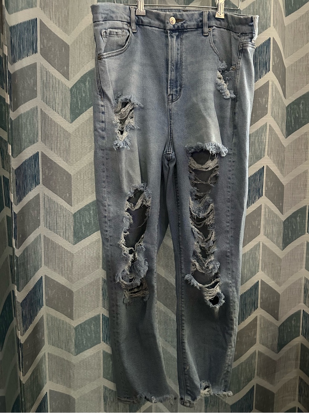 American Eagle Curvy Mom Jeans Womens Size 14 Med Wash Stretch Denim 90s Style